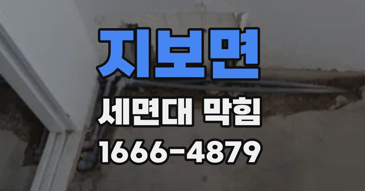 지보면 세면대 막힘