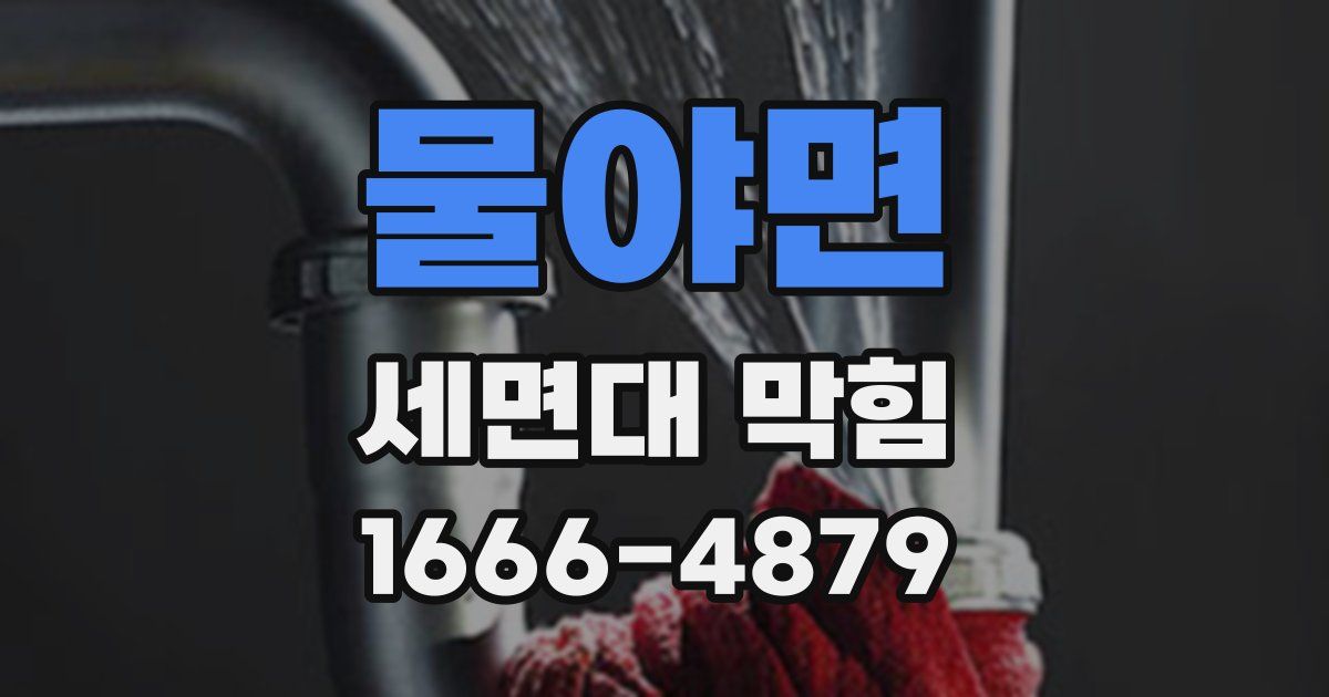 물야면 세면대 막힘