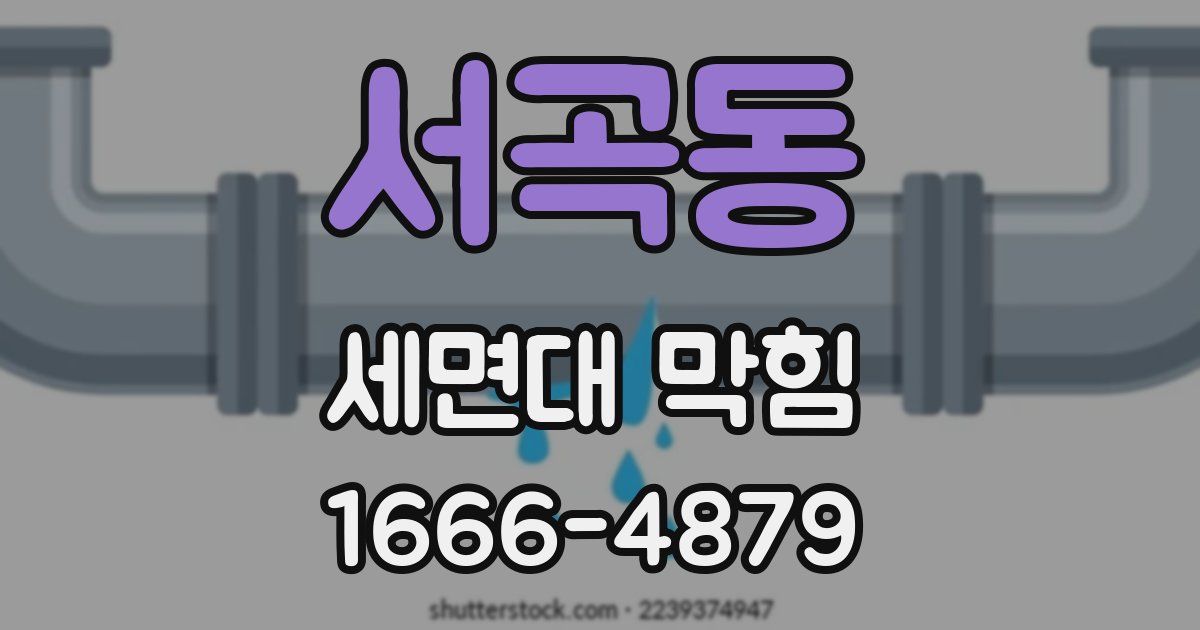 서곡동 세면대 막힘