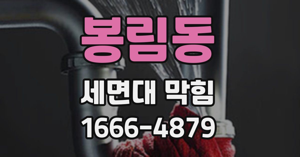 봉림동 세면대 막힘
