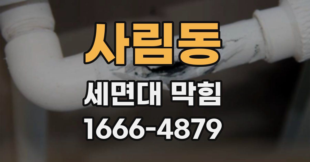 사림동 세면대 막힘