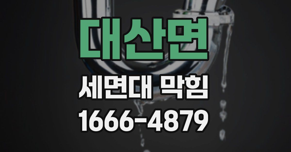 대산면 세면대 막힘