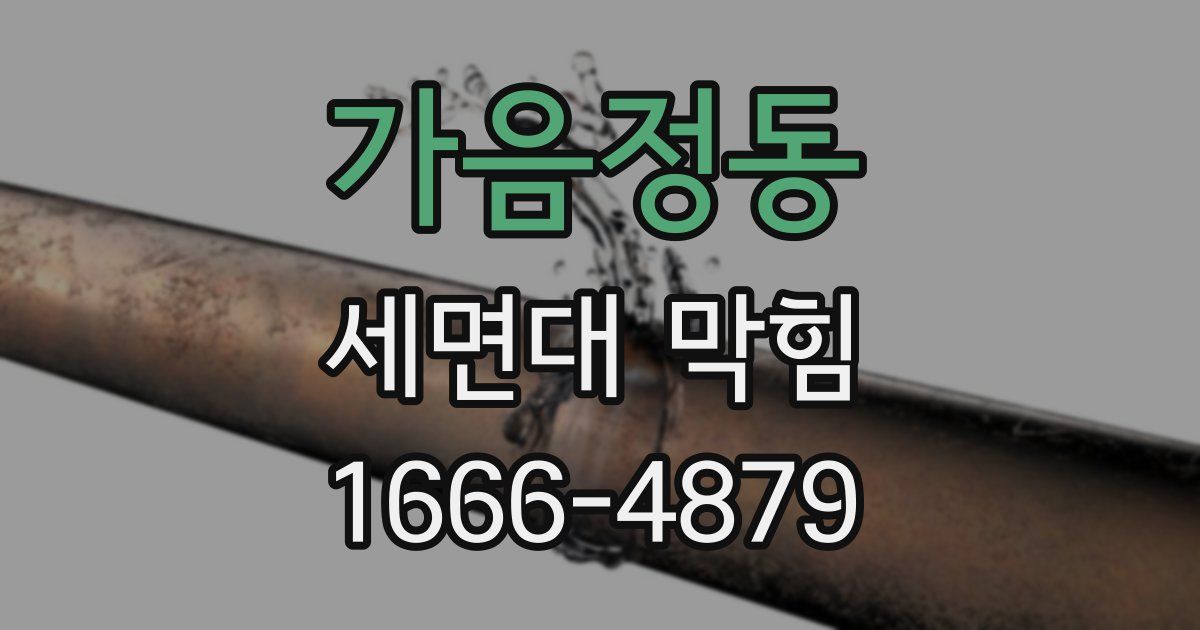 가음정동 세면대 막힘