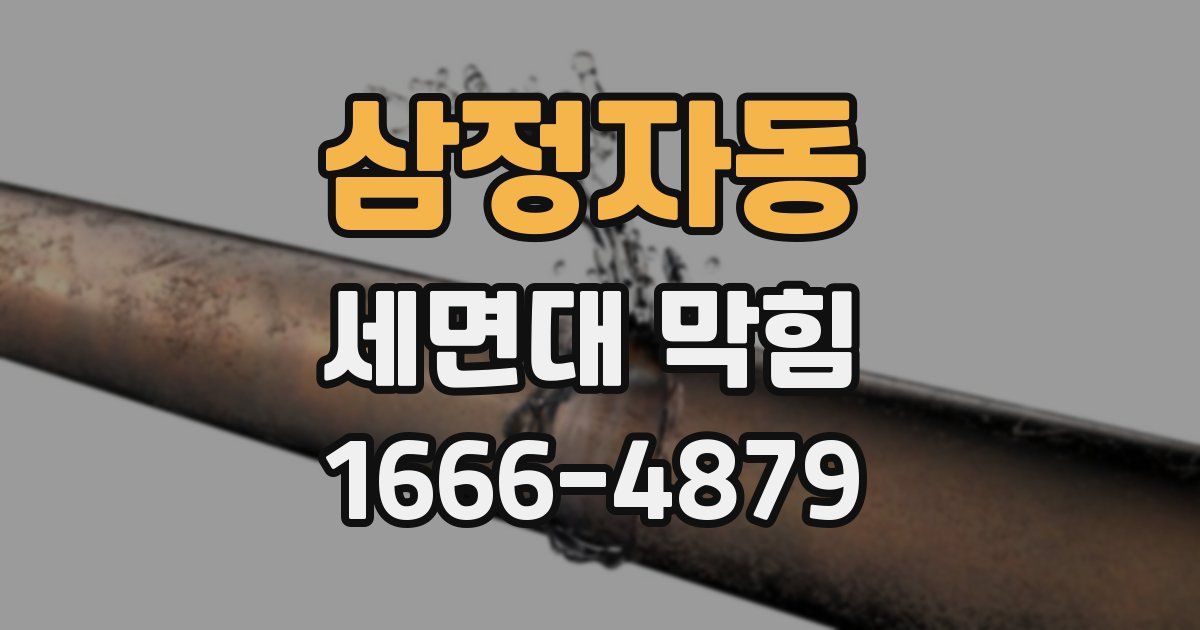 삼정자동 세면대 막힘