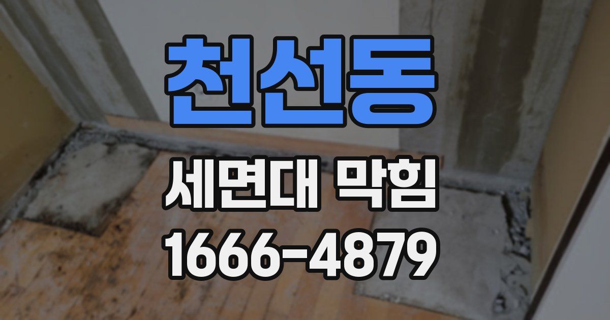 천선동 세면대 막힘