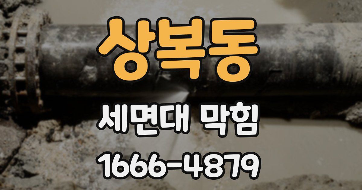 상복동 세면대 막힘