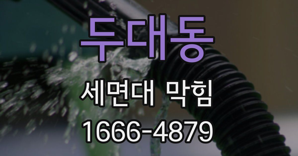 두대동 세면대 막힘