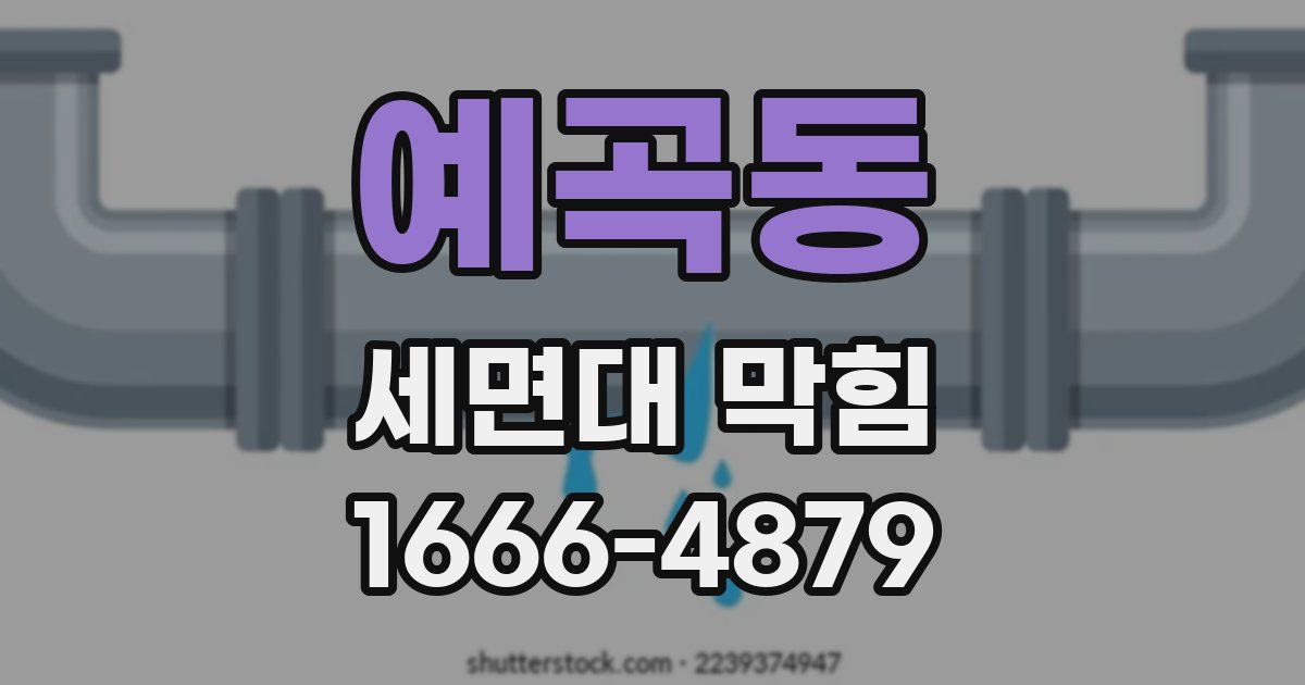 예곡동 세면대 막힘