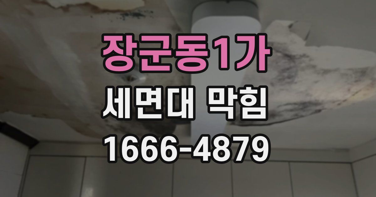 장군동1가 세면대 막힘