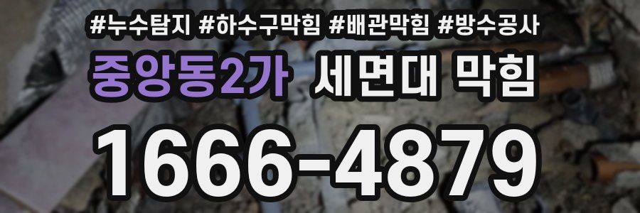중앙동2가 세면대 막힘