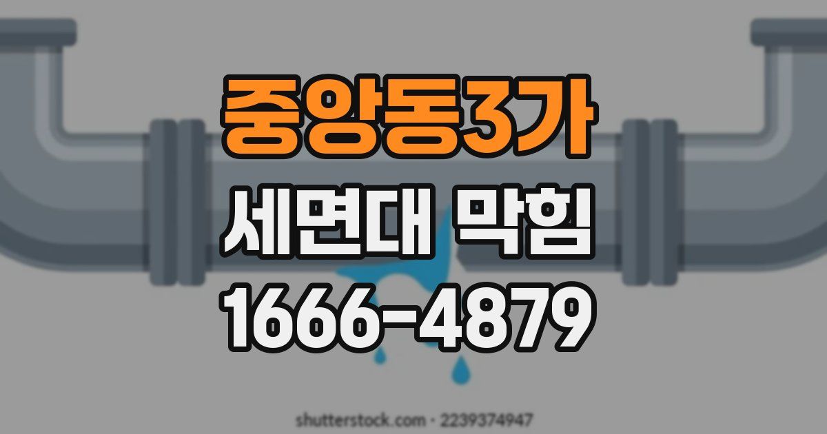 중앙동3가 세면대 막힘