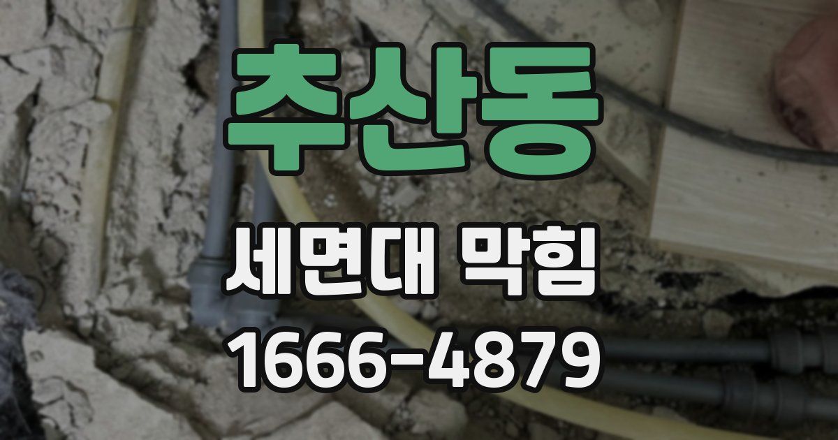 추산동 세면대 막힘