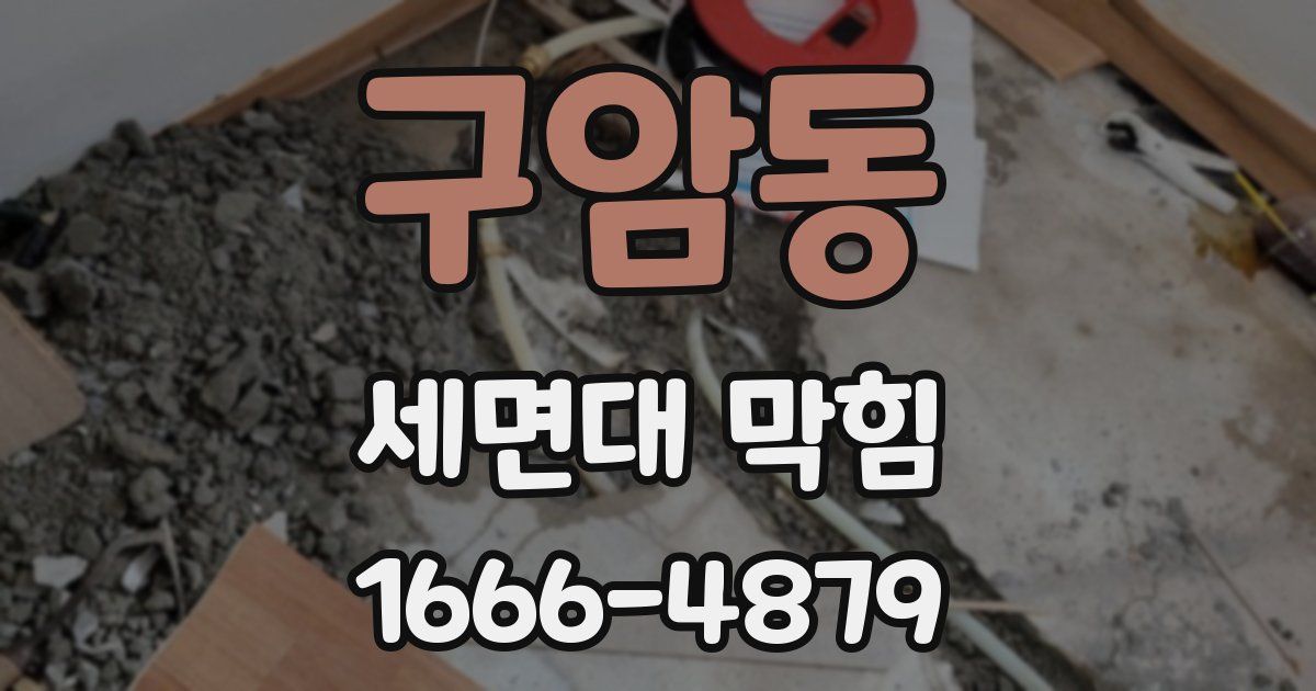 구암동 세면대 막힘