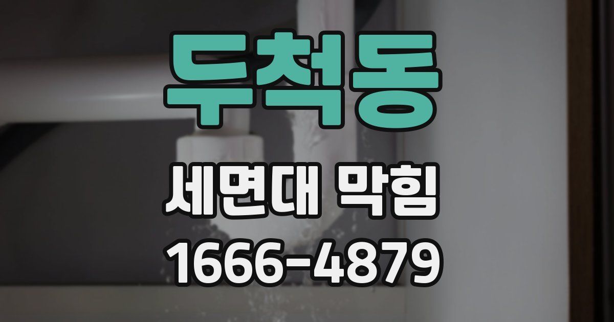두척동 세면대 막힘