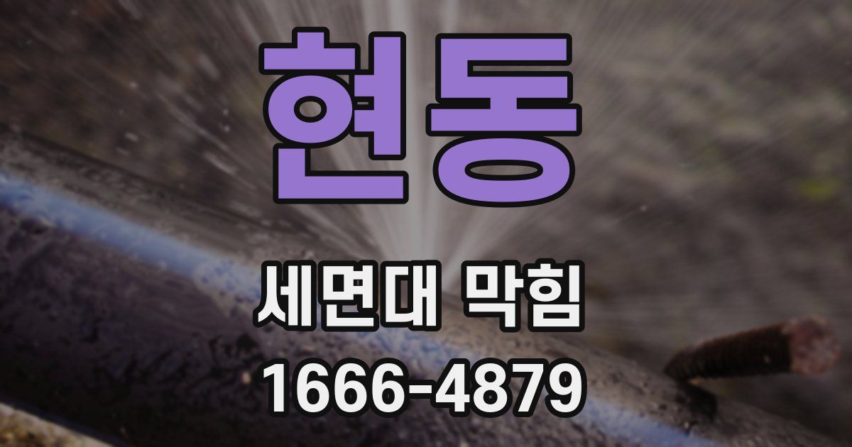 현동 세면대 막힘
