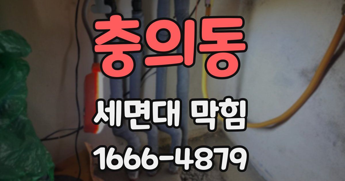 충의동 세면대 막힘