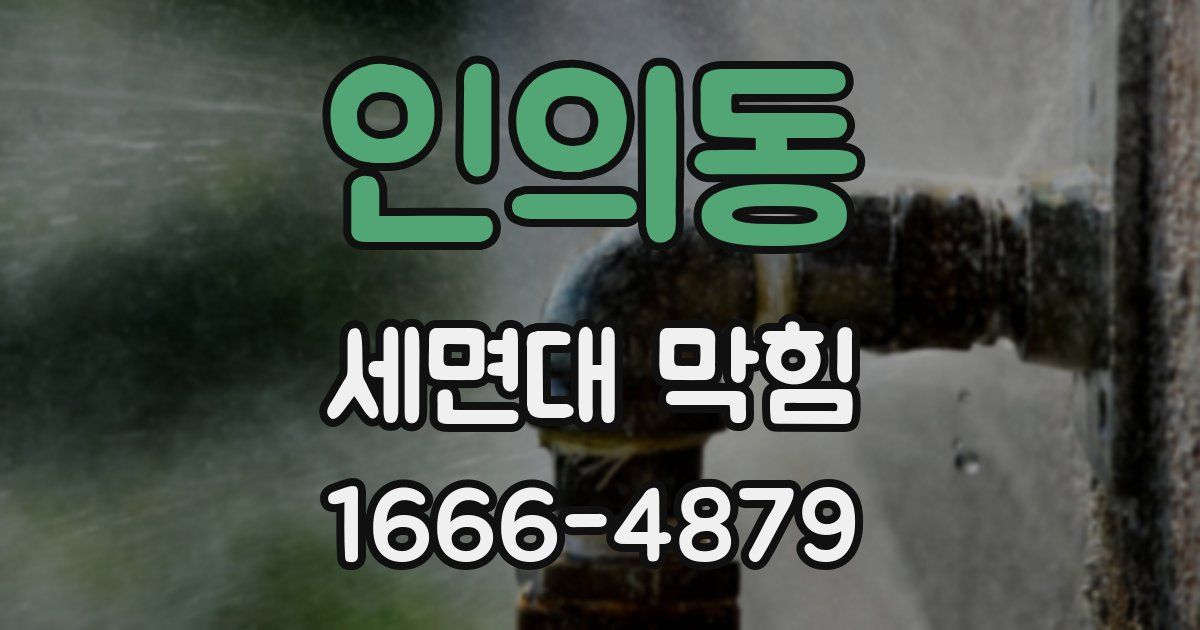 인의동 세면대 막힘