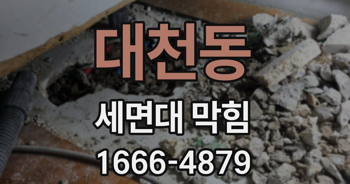 대천동 세면대 막힘