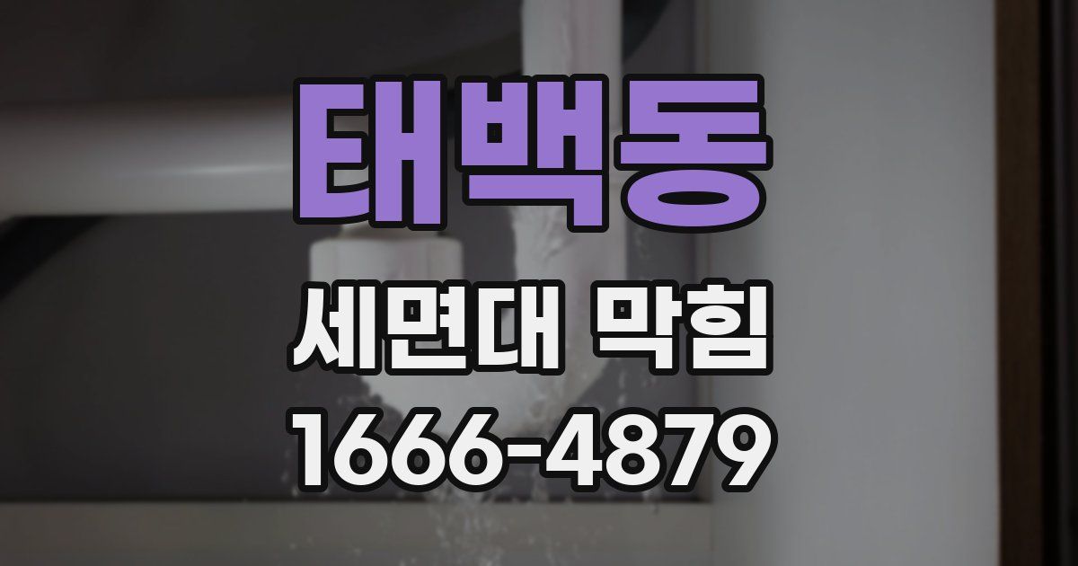 태백동 세면대 막힘
