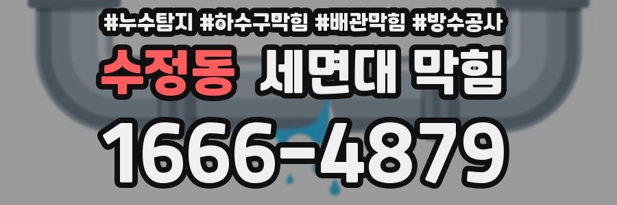수정동 세면대 막힘