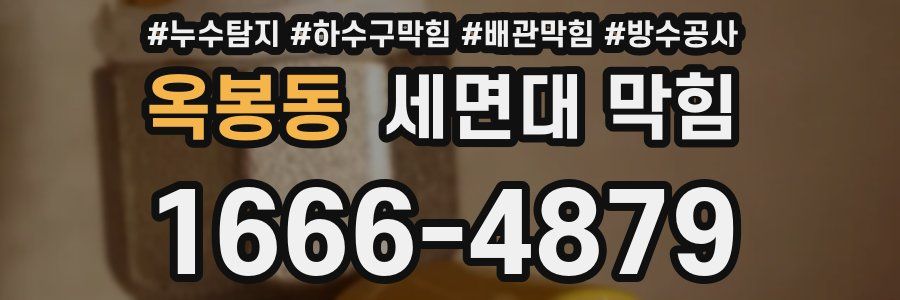 옥봉동 세면대 막힘
