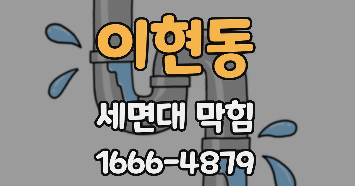 이현동 세면대 막힘