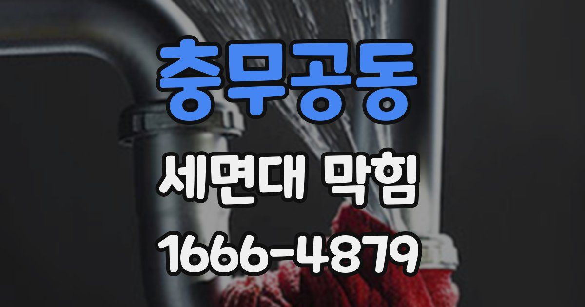 충무공동 세면대 막힘