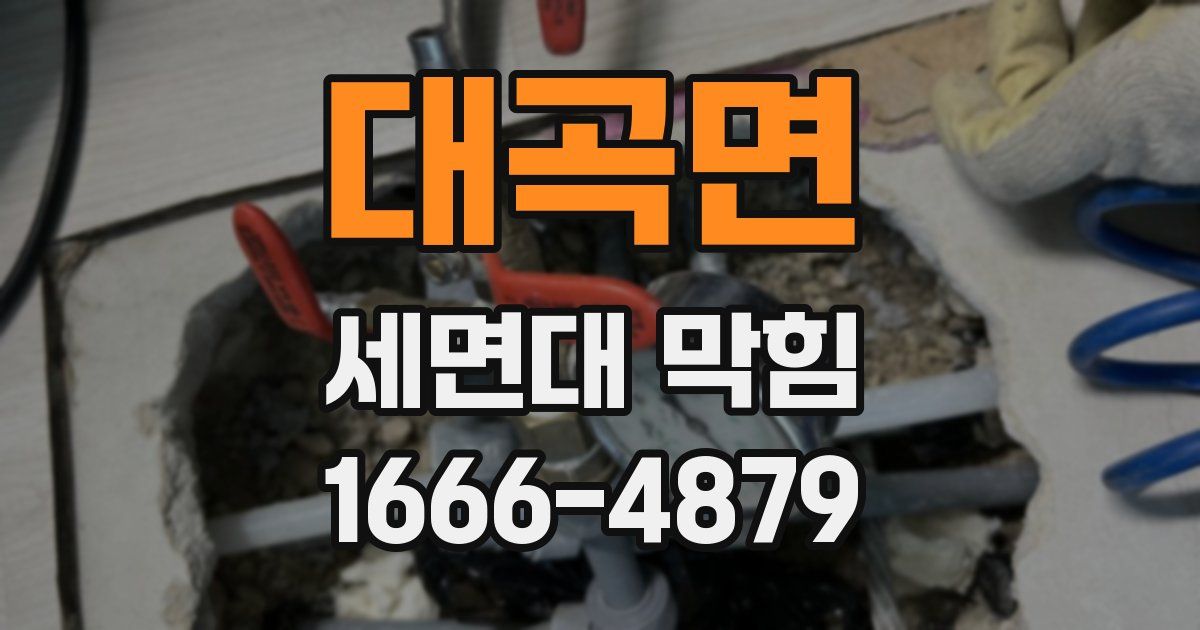 대곡면 세면대 막힘