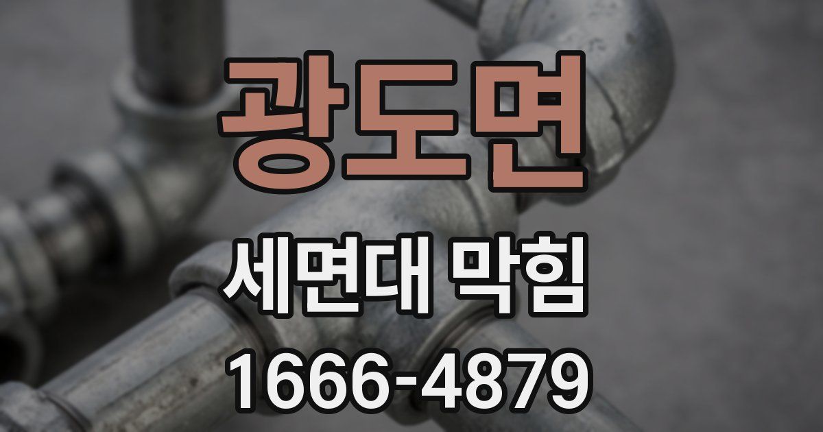 광도면 세면대 막힘