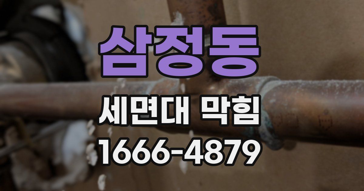 삼정동 세면대 막힘
