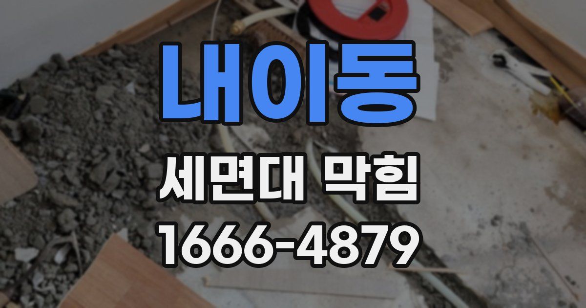 내이동 세면대 막힘