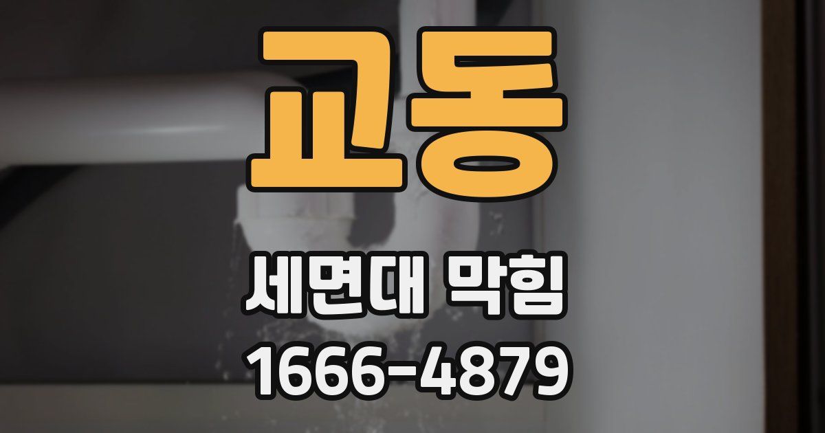 교동 세면대 막힘