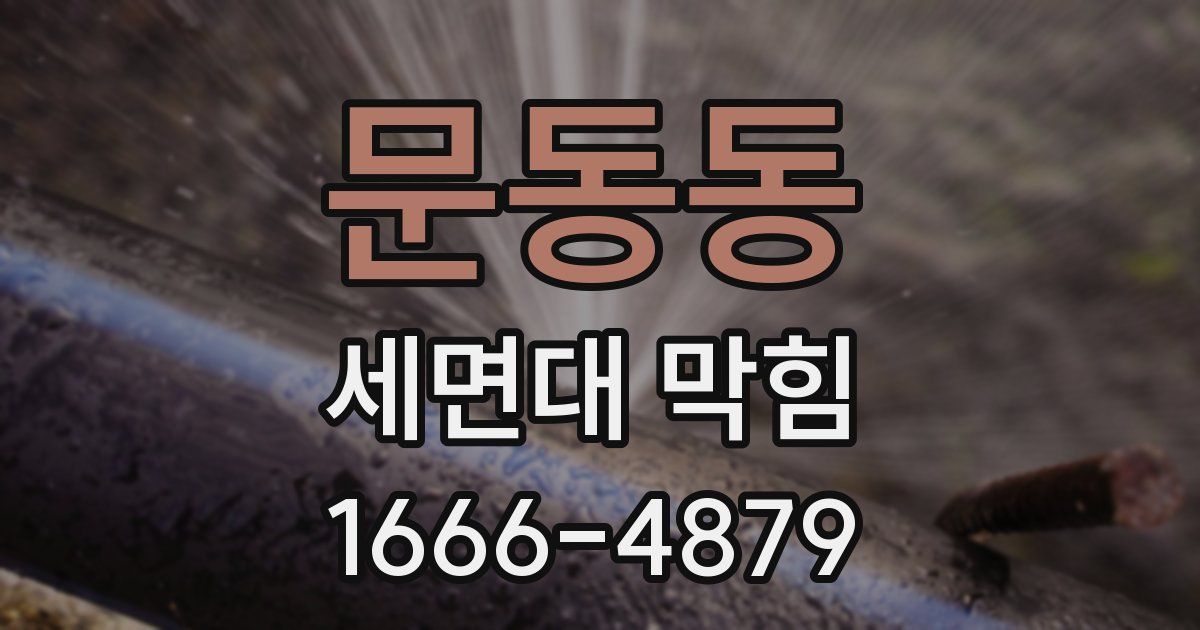 문동동 세면대 막힘