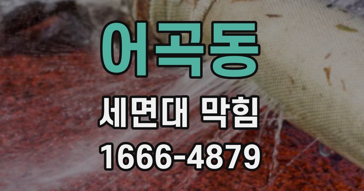 어곡동 세면대 막힘