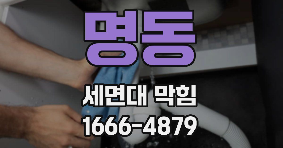 명동 세면대 막힘