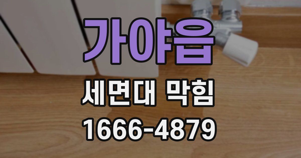 가야읍 세면대 막힘