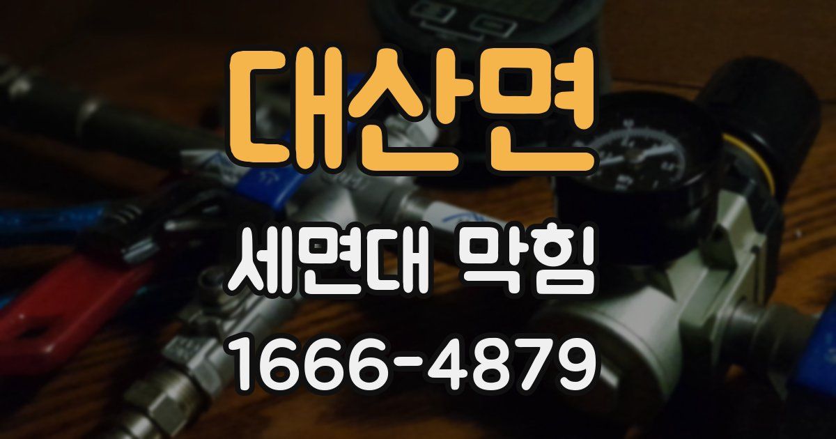 대산면 세면대 막힘