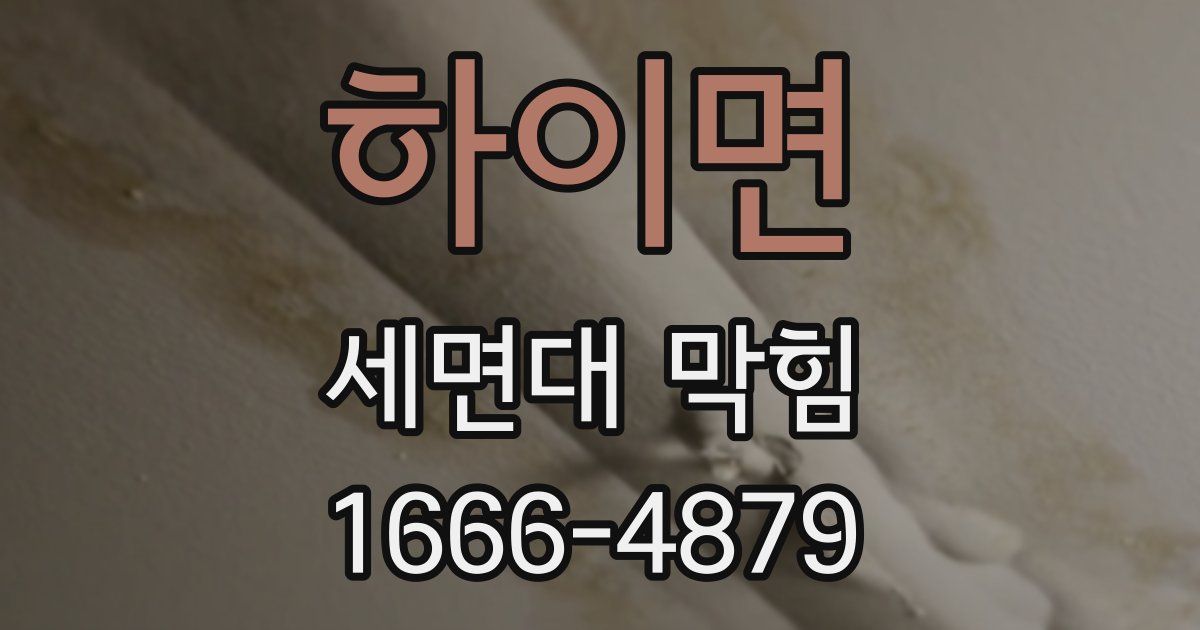 하이면 세면대 막힘