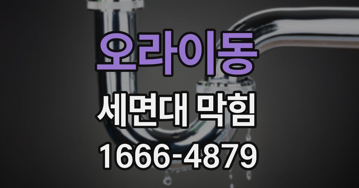 오라이동 세면대 막힘