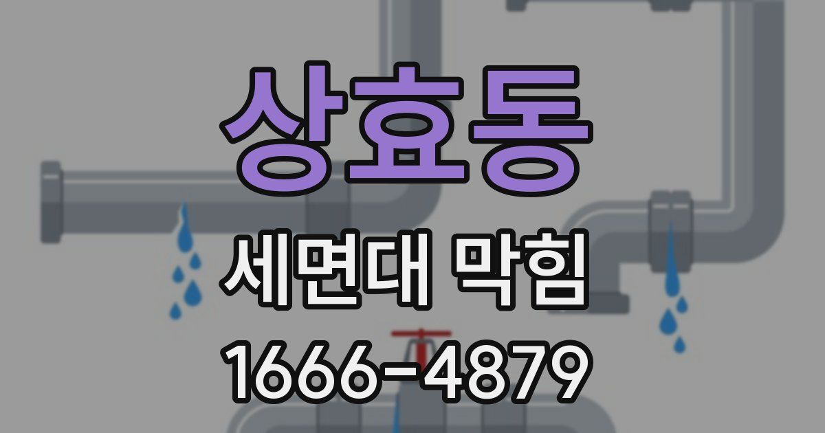 상효동 세면대 막힘