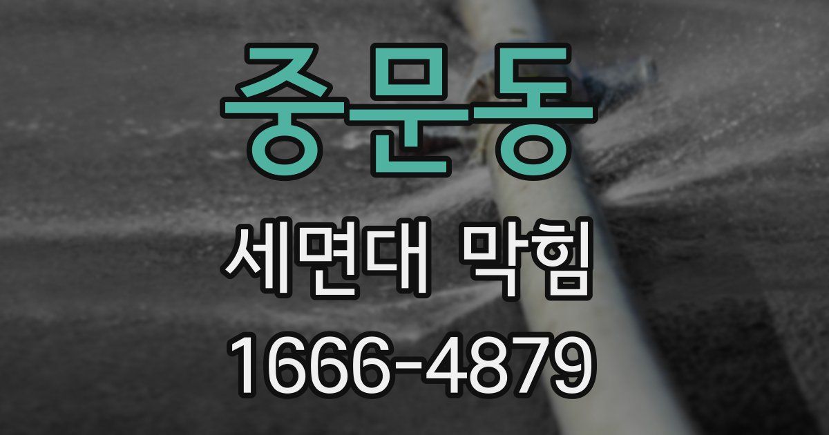 중문동 세면대 막힘