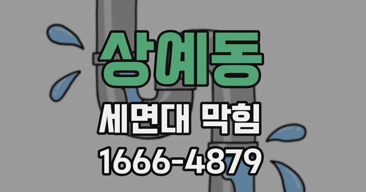 상예동 세면대 막힘