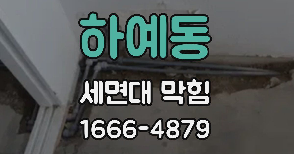 하예동 세면대 막힘