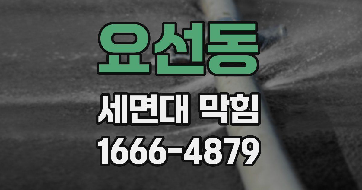 요선동 세면대 막힘