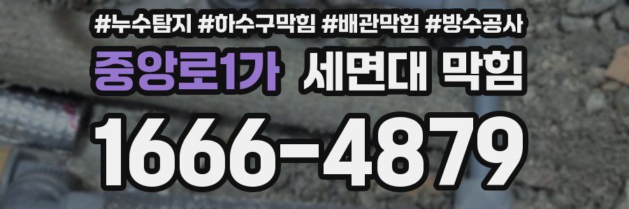 중앙로1가 세면대 막힘