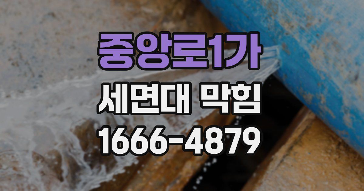 중앙로1가 세면대 막힘