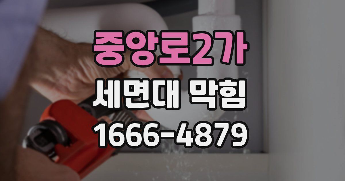 중앙로2가 세면대 막힘