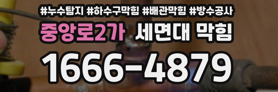 중앙로2가 세면대 막힘