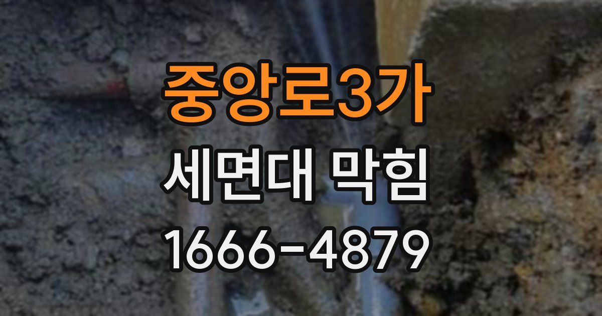 중앙로3가 세면대 막힘