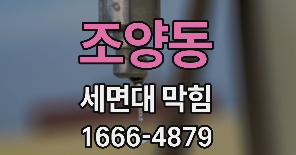 조양동 세면대 막힘